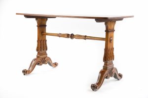 A Victorian Satinwood Rectangular Library Table