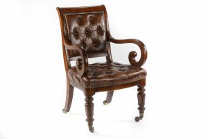 A William IV Mahogany Desk or Library Chair attributed to Gillows