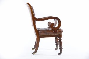 A William IV Mahogany Desk or Library Chair attributed to Gillows