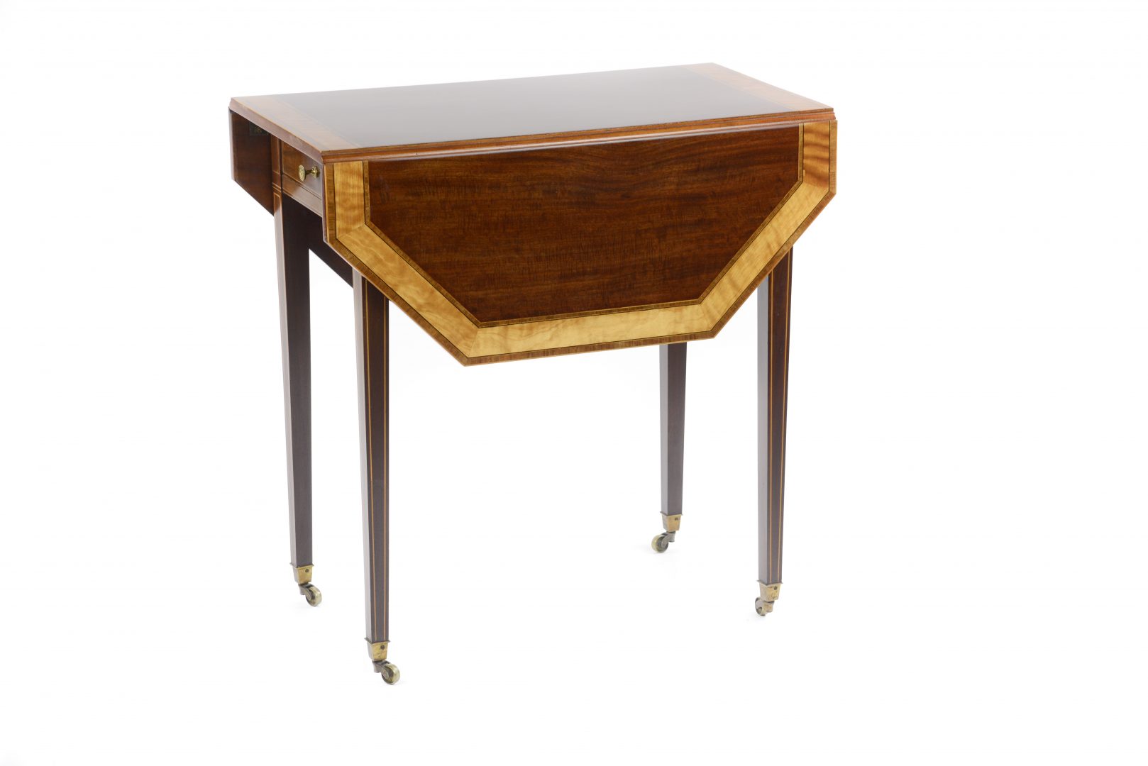 An Edwardian Sheraton Style Mahogany Pembroke Table by Gillows Olive