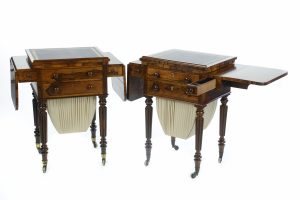 Gillows of London and Lancaster a Matched Pair of Rosewood Worktables
