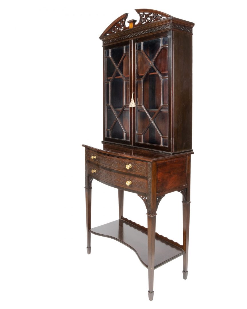 A Mahogany Edwardian Mapel And Co Chippendale Revival Display