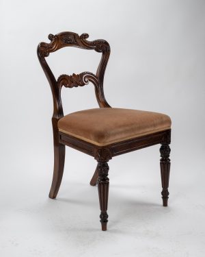 Gillows A Set of Six Regency Rosewood Dining Chairs With Carved Cresting Rails