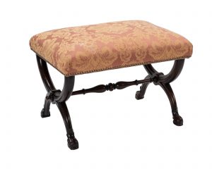 An Early 19th Century Mahogany ‘X’ Frame Stool With an Upholstered Seat Attributed to Gillows