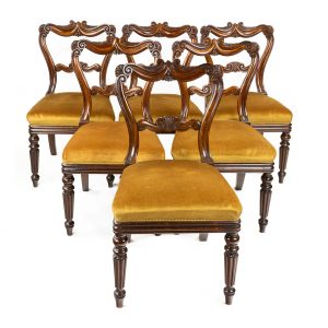 Six Gillows Regency rosewood dining or side chairs